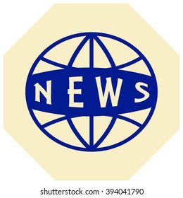 News vector icon. World globe symbol