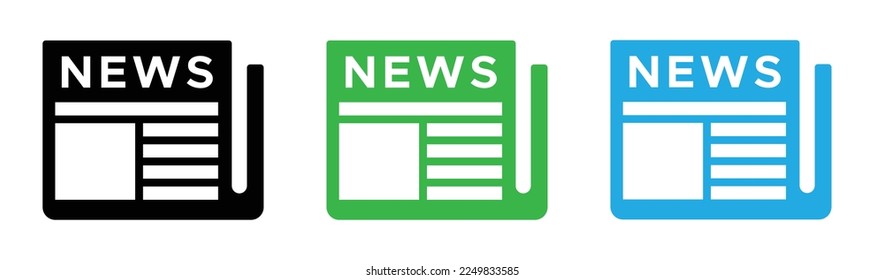 Conjunto de iconos vectoriales de noticias. Iconos de noticias aislados en fondo blanco 