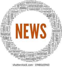 News vector illustration word cloud isolated on a white background.
