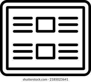 Diseño de iconos de línea de vector de noticias