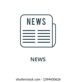 News vector line icon, linear concept, outline sign, symbol
