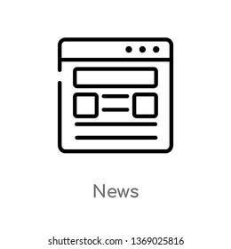 news vector line icon. Simple element illustration. news outline icon from web concept. Can be used for web and mobile