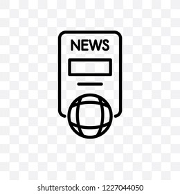 News vector linear icon isolated on transparent background, News transparency concept can be used for web and mobile