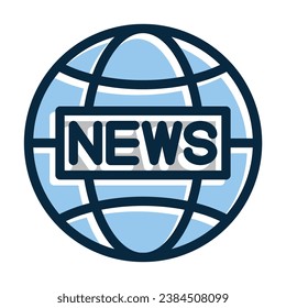 News Vector Thick Line Filled Dark Colors Icons For Personal And Commercial Use.
