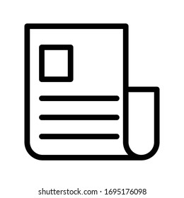 icono de línea delgada vectorial de noticias 