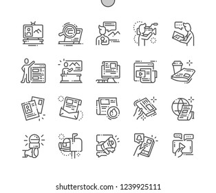 News Well-crafted Pixel Perfect Vector Thin Line Icons 30 2x Grid for Web Graphics and Apps. Simple Minimal Pictogram