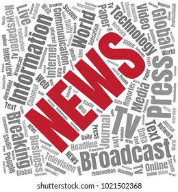 News Word Cloud. Breaking News Vector Collage Made of Popular Tags