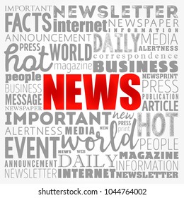 NEWS word cloud collage, business concept background