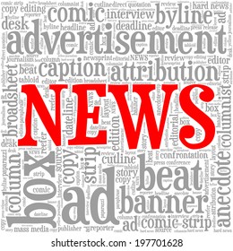 NEWS word cloud tag concept in vector