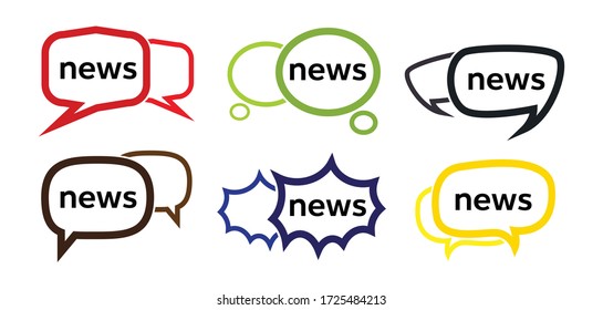 News word and speech bubble