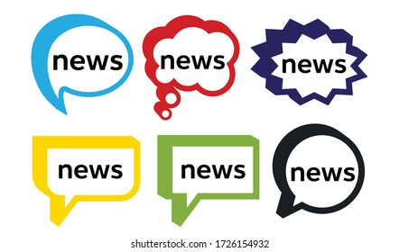 News word and speech bubble