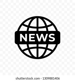 News world globe vector icon. Web newsletter and app linear symbol