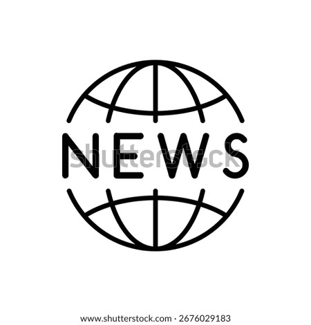 news world - simple global news icon like mass media. simple outline graphic trend modern abstract design newsmaker logotype element isolated on white.