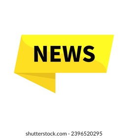 News In Yellow Ribbon Rectangle Shape For Fresh Information Announcement Marketing Social Media
