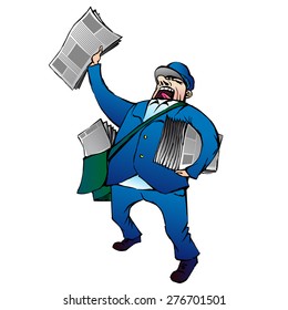 News_vendor_man, RGB EPS 10 vector illustration