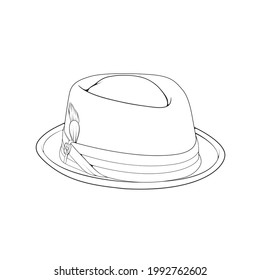 newsboy cap outline drawing vector, newsboy cap in a sketch style, newsboy cap trainers template outline, vector Illustration.