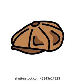 newsboy hat cap color icon vector. newsboy hat cap sign. isolated symbol illustration