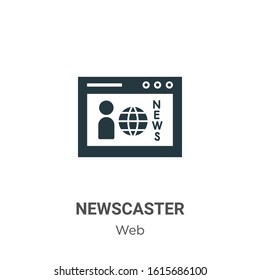 Newscaster glyph icon vector on white background. Flat vector newscaster icon symbol sign from modern web collection for mobile concept and web apps design.