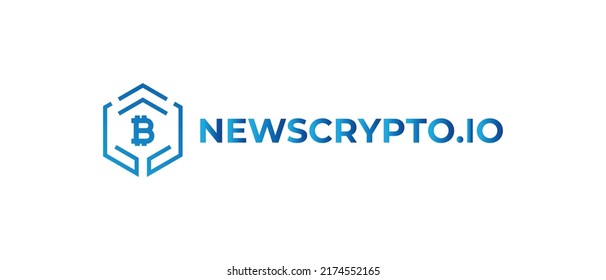 Newscrypto, NWC coin cryptocurrency symbol banner. Newscrypto, NWC token Crypto logo on isolated background with text.