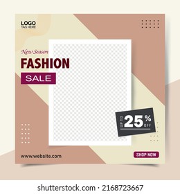 New-season fashion sale social media post templates design