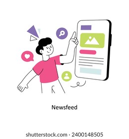 Newsfeed  Flat Style Design Vector illustration. Stock illustration