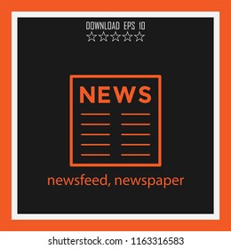newsfeed, newspaper vector icon