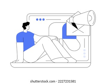 Newsletter abstract concept vector illustration. Subscribe for latest news, newsletter website tab, menu bar, UI, get updates, company web page, sign for promotion, news mail abstract metaphor.