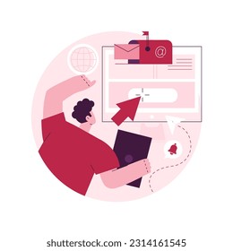 Newsletter abstract concept vector illustration. Subscribe for latest news, newsletter website tab, menu bar, UI, get updates, company web page, sign for promotion, news mail abstract metaphor.