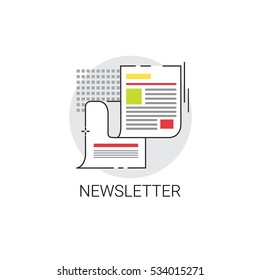 Newsletter Application Newspaper Web Icon Vector Illustration