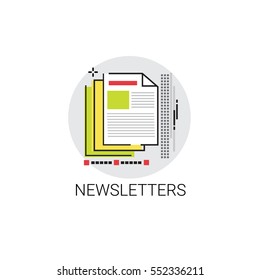 Newsletter Application Newspaper Web Icon Vector Illustration
