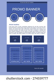 Newsletter blue template with business style