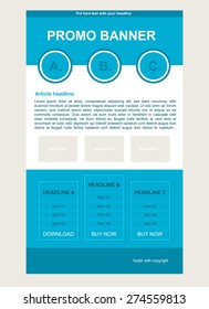 Newsletter blue template with business style