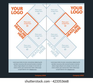 Newsletter corporate vector layout template for business or non-profit organization