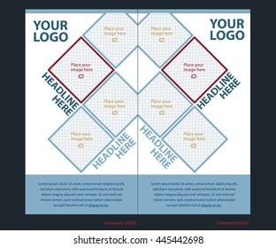Newsletter corporate vector layout template for business or non-profit organization