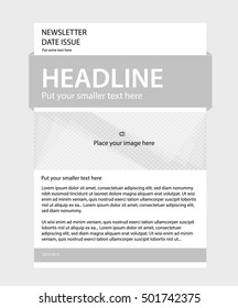 Newsletter corporate vector layout template for business or non-profit organization