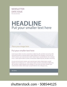 Newsletter corporate vector layout template for business or non-profit organization