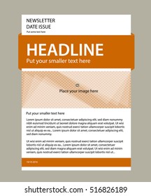 Newsletter corporate vector layout template for business or non-profit organization
