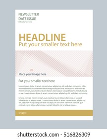 Newsletter corporate vector layout template for business or non-profit organization