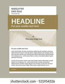 Newsletter corporate vector layout template for business or non-profit organization
