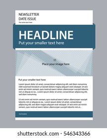 Newsletter corporate vector layout template for business or non-profit organization