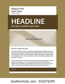 Newsletter corporate vector layout template for business or non-profit organization