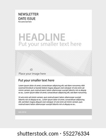 Newsletter corporate vector layout template for business or non-profit organization