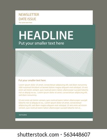 Newsletter corporate vector layout template for business or non-profit organization