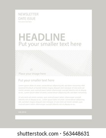 Newsletter corporate vector layout template for business or non-profit organization