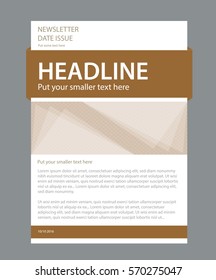 Newsletter corporate vector layout template for business or non-profit organization