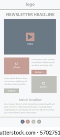 Newsletter corporate vector layout template for business or non-profit organization