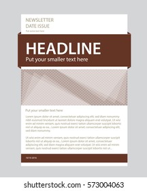 Newsletter corporate vector layout template for business or non-profit organization