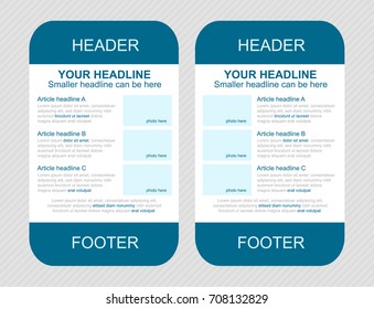 Newsletter corporate vector layout template for business or non-profit organization