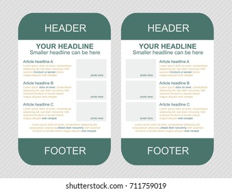 Newsletter corporate vector layout template for business or non-profit organization
