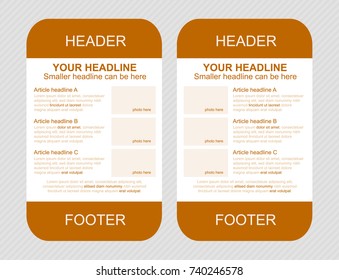 Newsletter corporate vector layout template for business or non-profit organization